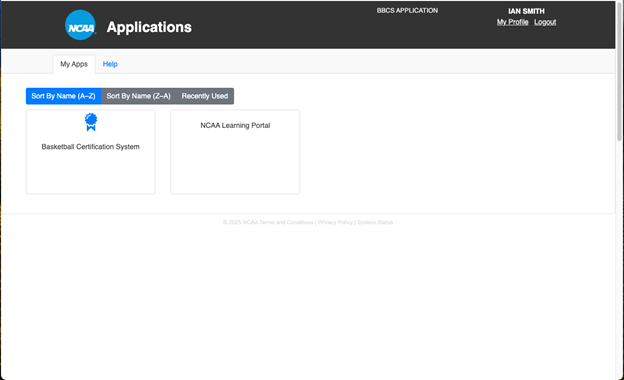 Click Logout . Go to https://bbcs.ncaa.org/ and Login